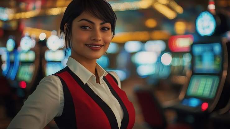 Pengguna mempelajari ketentuan dan syarat melalui perangkat digital berdesain modern